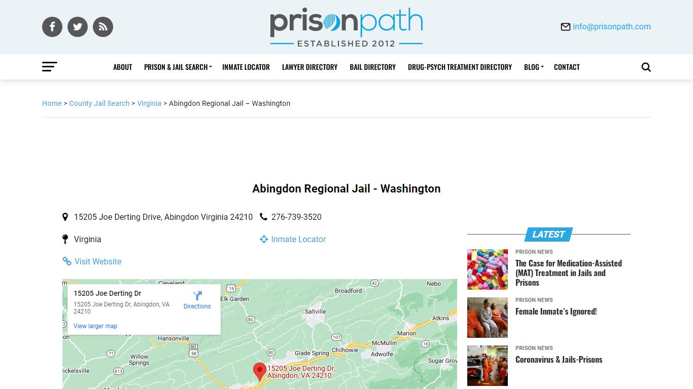 Abingdon Regional Jail - Washington - Prison Inmate Search & Locator ...
